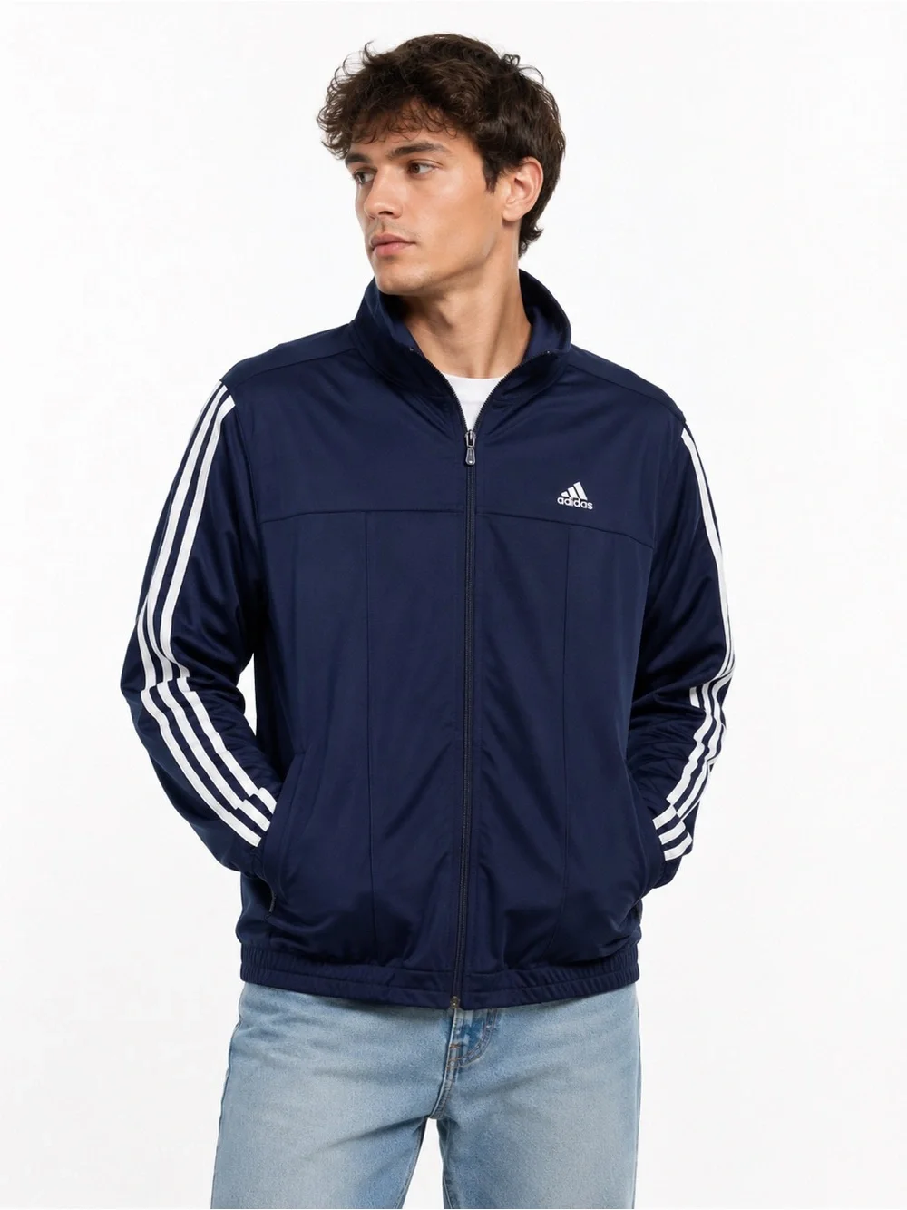 Vintage Early 2000s Adidas Track Jacket Men's M Navy Blue‎ Y2K Retro Sportswear